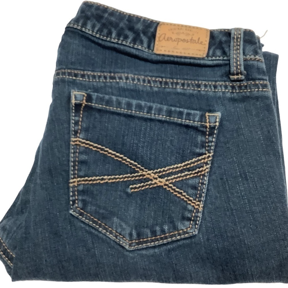 AEROPOSTALE Ashley Ultra Skinny Dark Wash Raw Hem Jeans Size 9/10‎